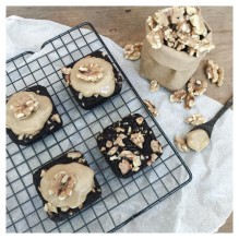 GF CHOC WALNUT BROWNIES WITH SALTED CARAMEL WHIP