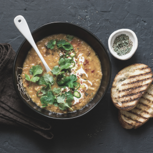 CURRY ROAST VEG & LENTIL SOUP