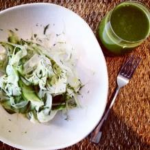 SHAVED FENNEL SALAD WITH DILLl & CAPER DRESSING